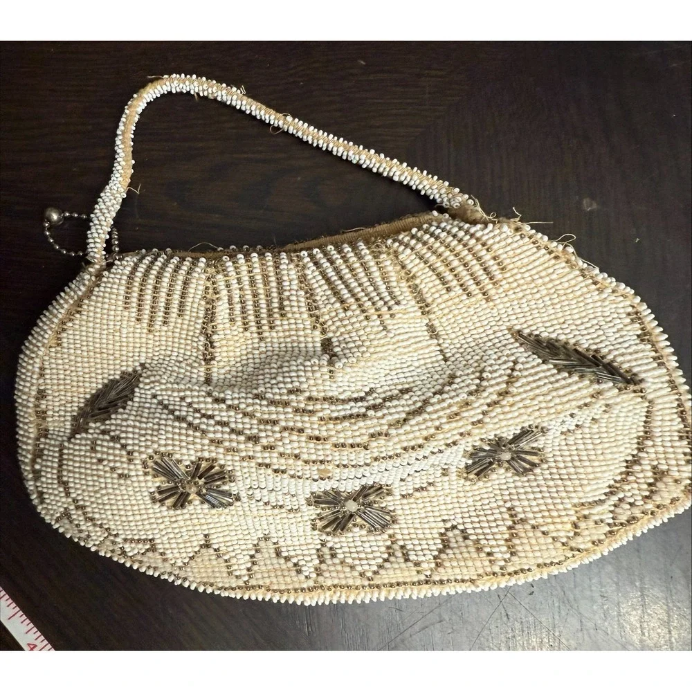 Vintage Beaded Handbag Evening Bag Clutch Purse Wedding Party Floral‎
